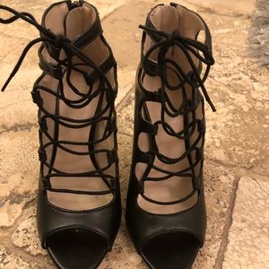 Zara black strap heels